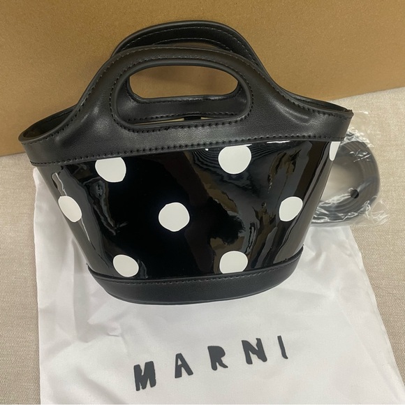 Marni Black and White Polka Dot Tote - Picture 6 of 9
